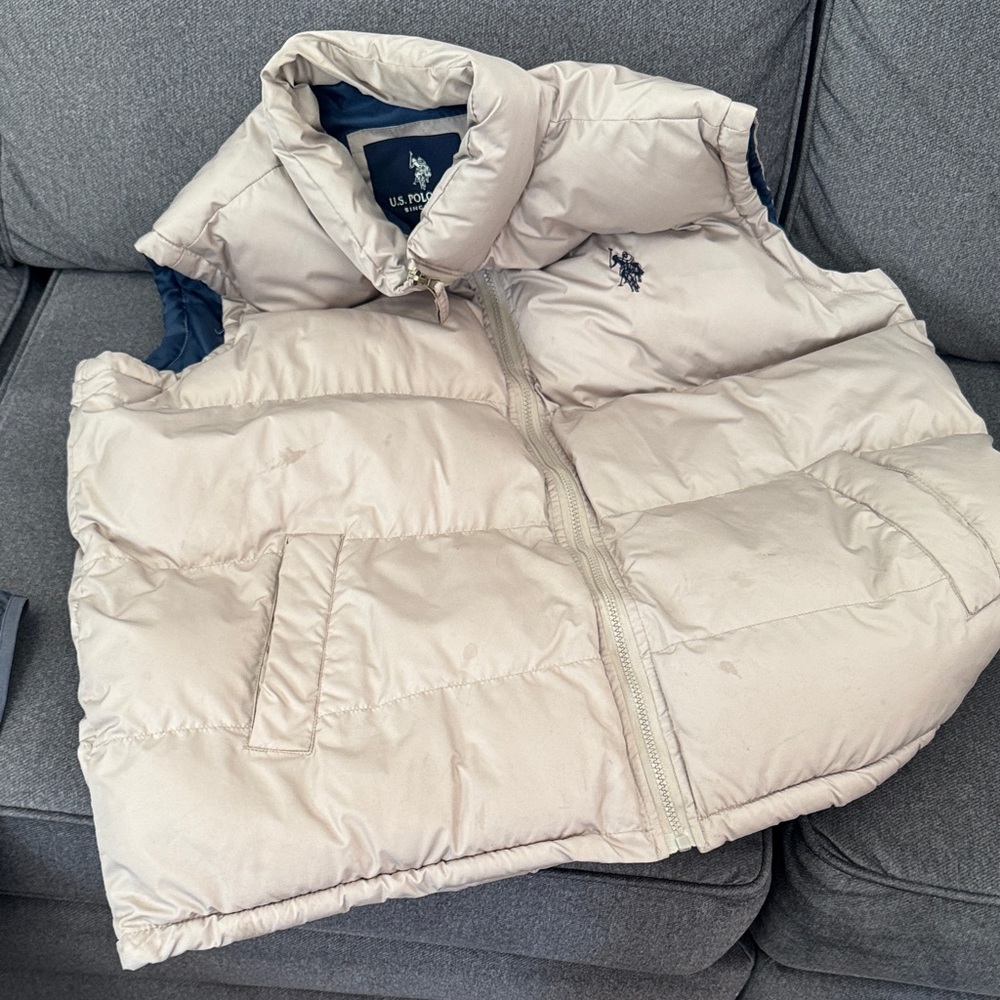 U.S. Polo Assn.  Beige Puffer Vest